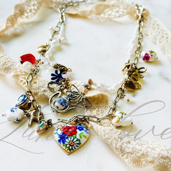 FREE PEOPLE Maxamillion Charm Necklace In New Candy NWT - Picture 4 of 5